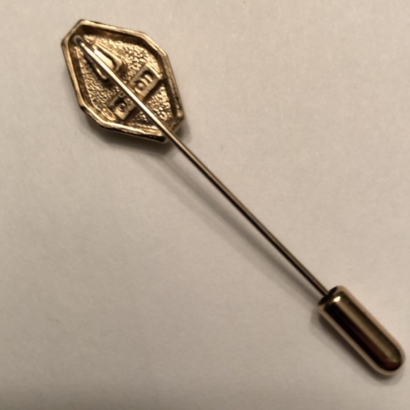 AVON VINTAGE STICK PIN LAPEL HAT SCARF TIE BLING GOLD TONE DIAMOND SHAPE - #426 - Picture 3 of 10